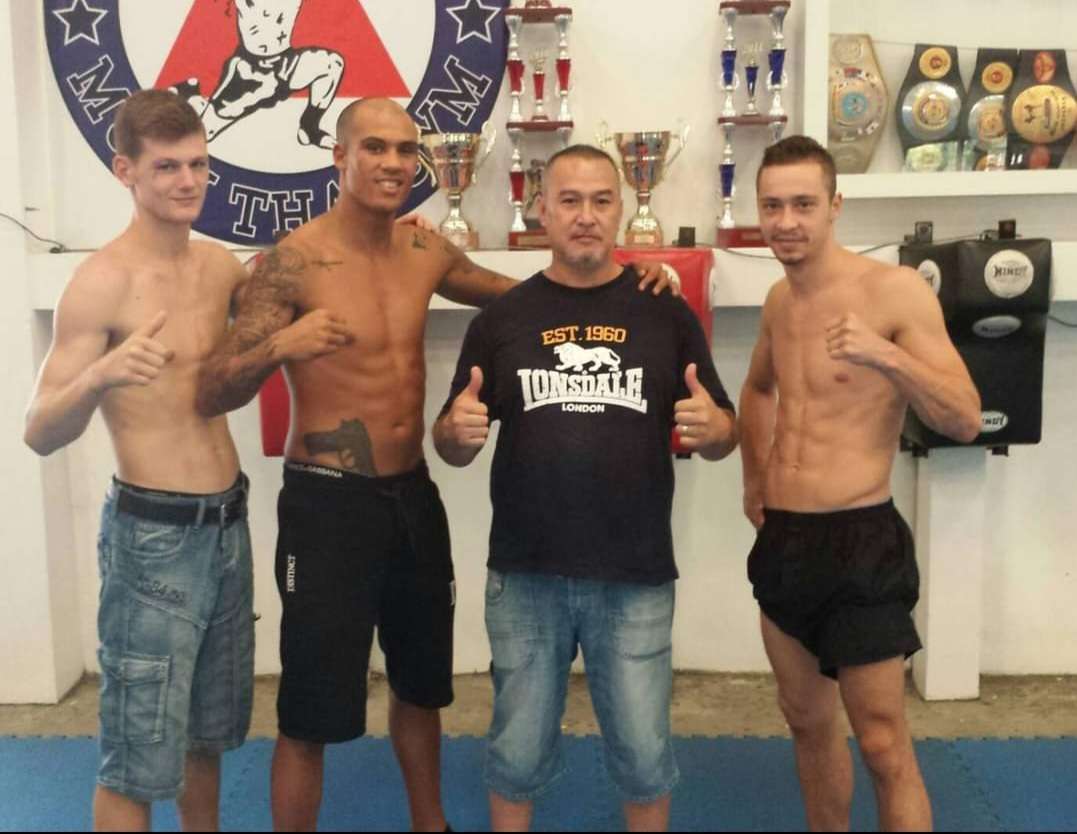 Brian Denis at the MAX SPORT GYM with Samy Sana, Jimmy Viennot and Dédé