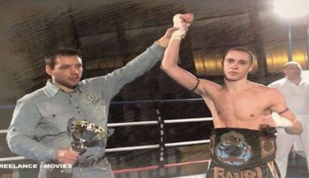 Brian Denis congratulated by his trainer Jean-Charles Skarbowsky