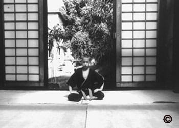 First photo of young Brian Denis practicing ninjutsu